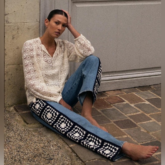 Le Jane Crop Crochet in Baines Clean - Picture 1 of 9